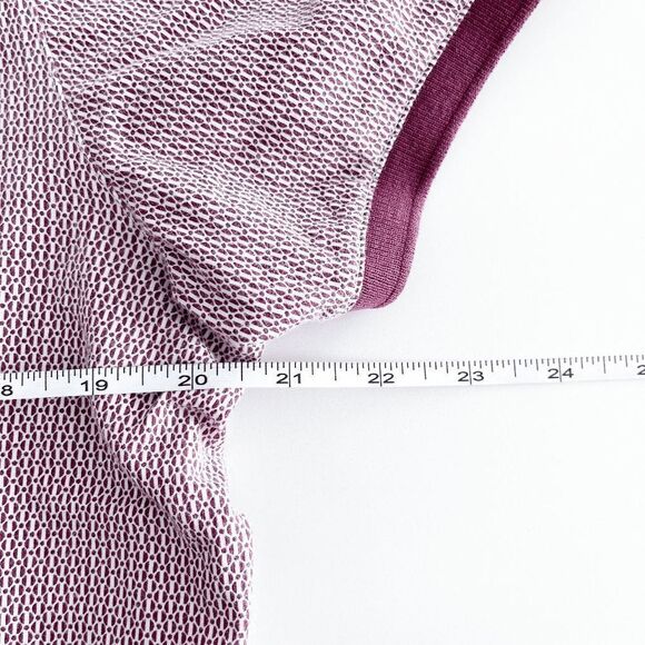 Ted Baker Mens Geometric Short Sleeve Pocket Cotton Polo Shirt Maroon Size XL - Picture 5 of 6